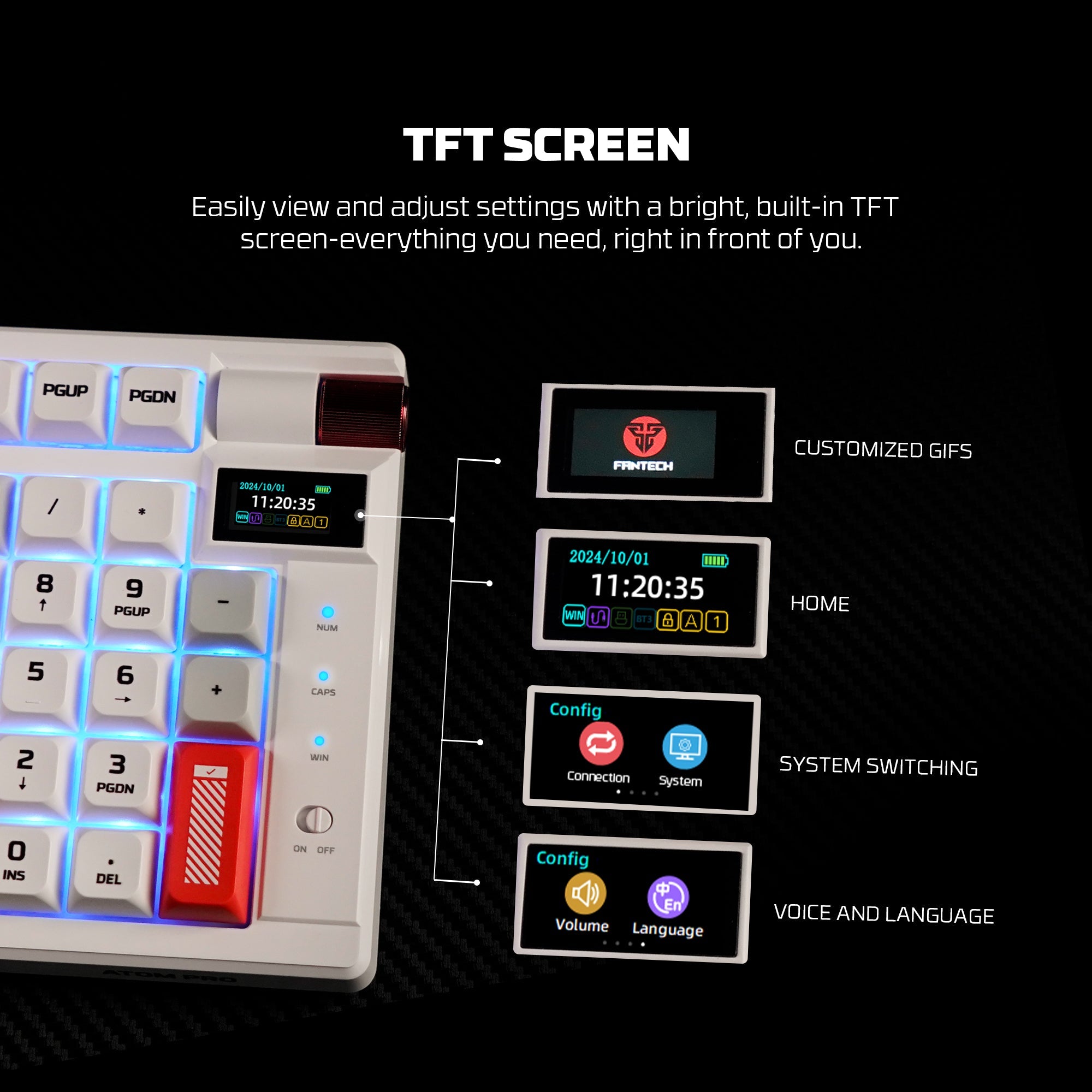 FANTECH MK918 ATOM PRO97 WIRELESS MECHANICAL GAMING KEYBOARD WHITE Keyboard
