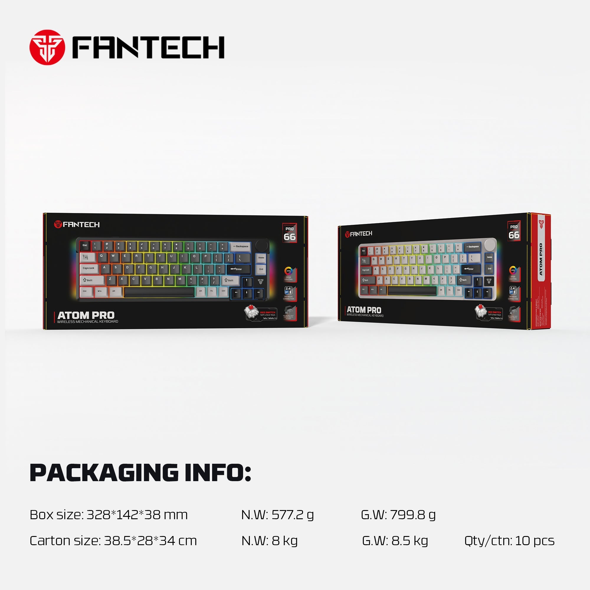 Fantech MK919 ATOM PRO66 Mechanical Keyboard Grey Keyboard
