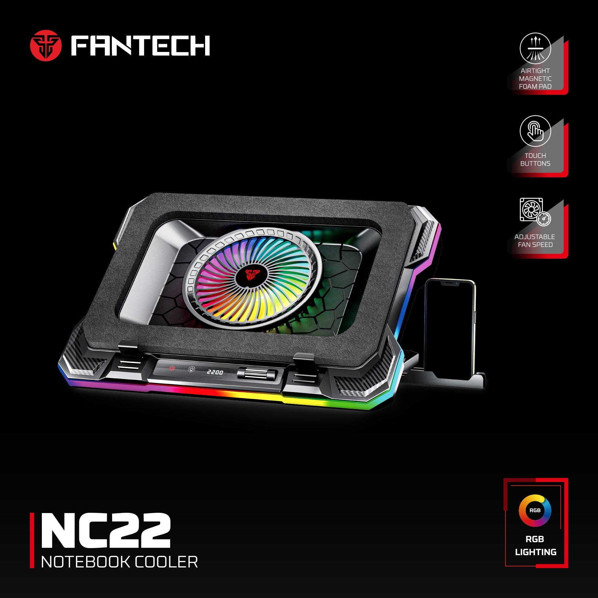 FANTECH NC22 NOTEBOOK COOLER LAPTOP COOLING PAD Cooling Stands