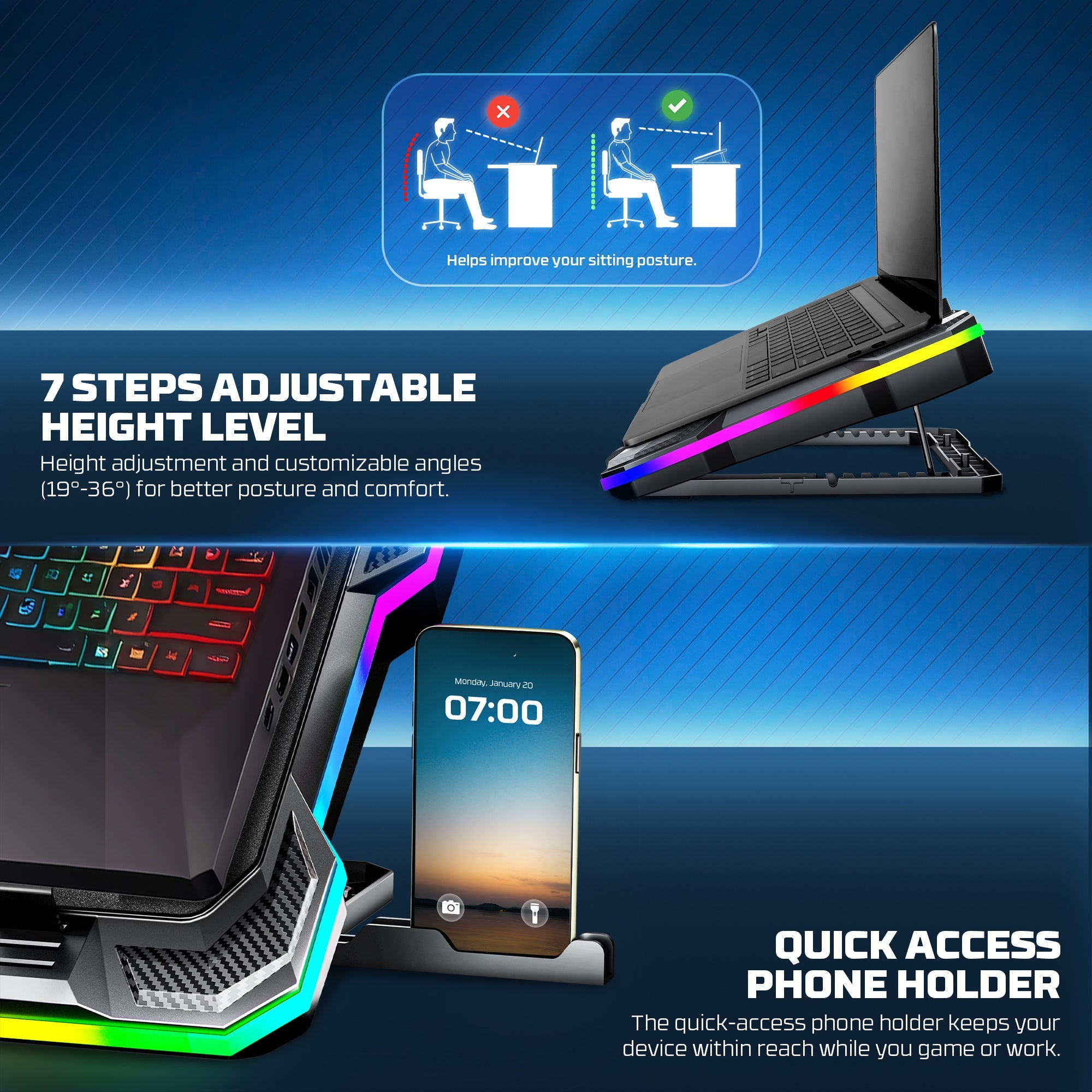 FANTECH NC22 NOTEBOOK COOLER LAPTOP COOLING PAD Cooling Stands