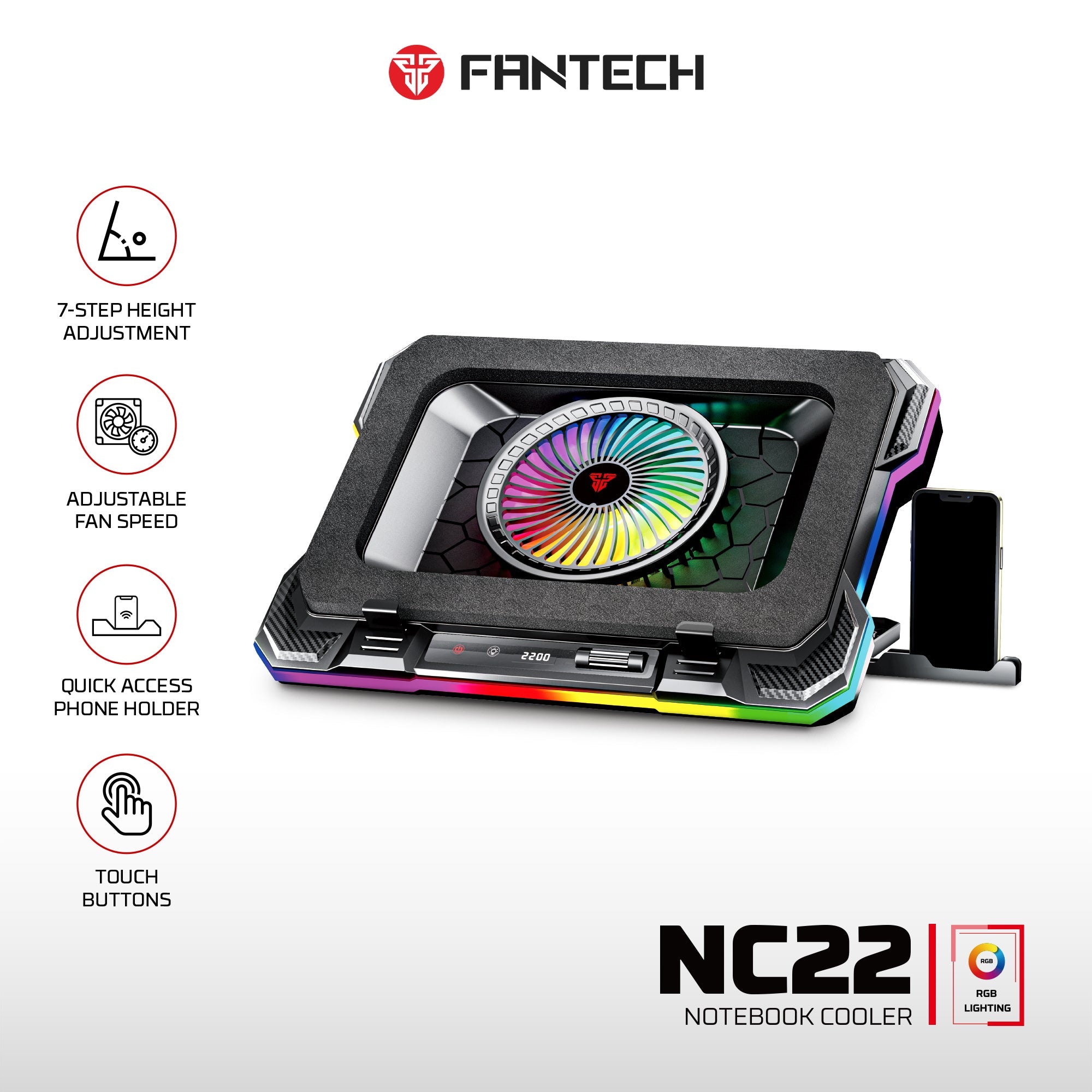 FANTECH NC22 NOTEBOOK COOLER LAPTOP COOLING PAD Cooling Stands