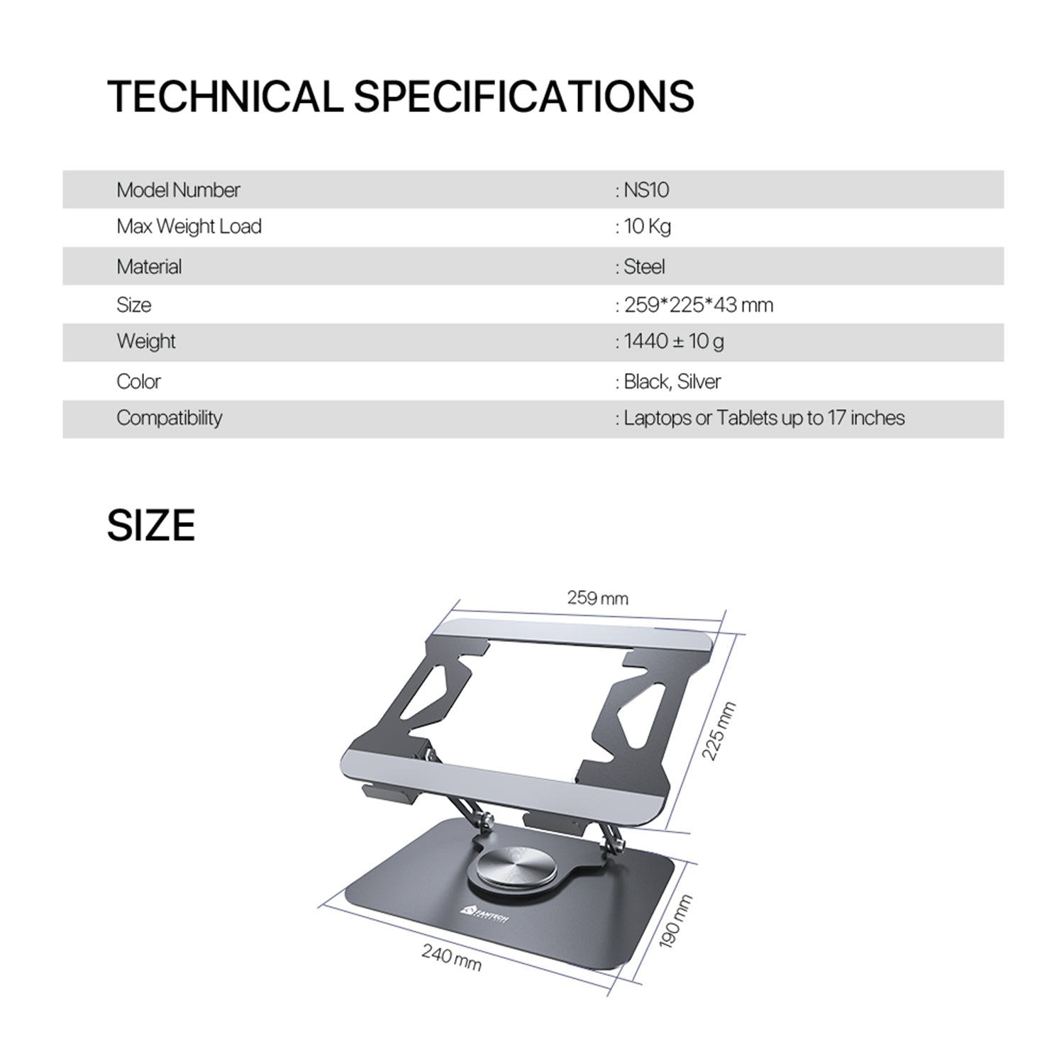 Fantech NS10 Notebook Stand Cooling Stands