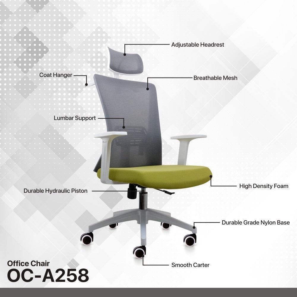 FANTECH OC - A258 OFFICE CHAIR – BLACK Desk & Chair 90 JOD