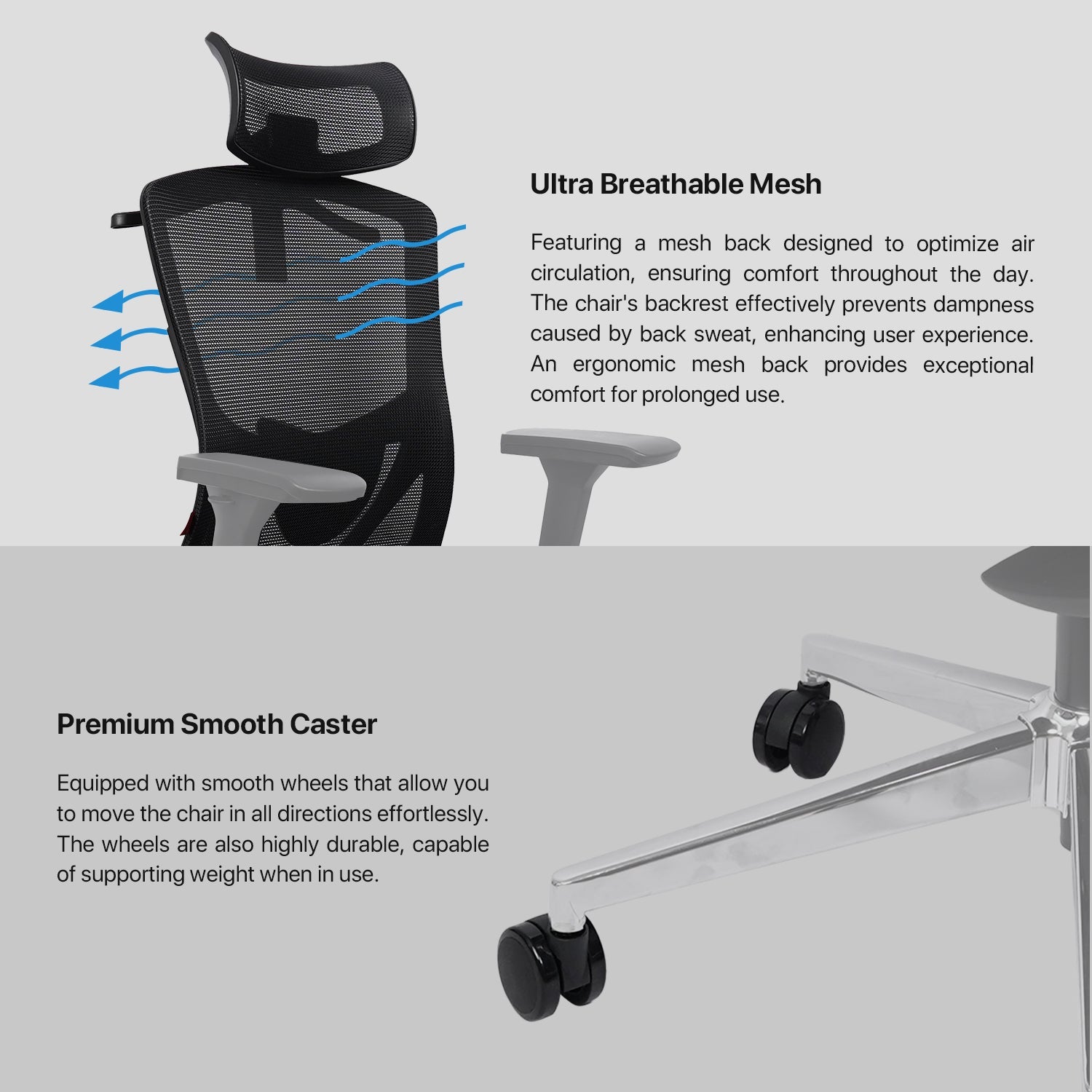 FANTECH OCA259 PRO OFFICE CHAIR (BLACK) Desk & Chair