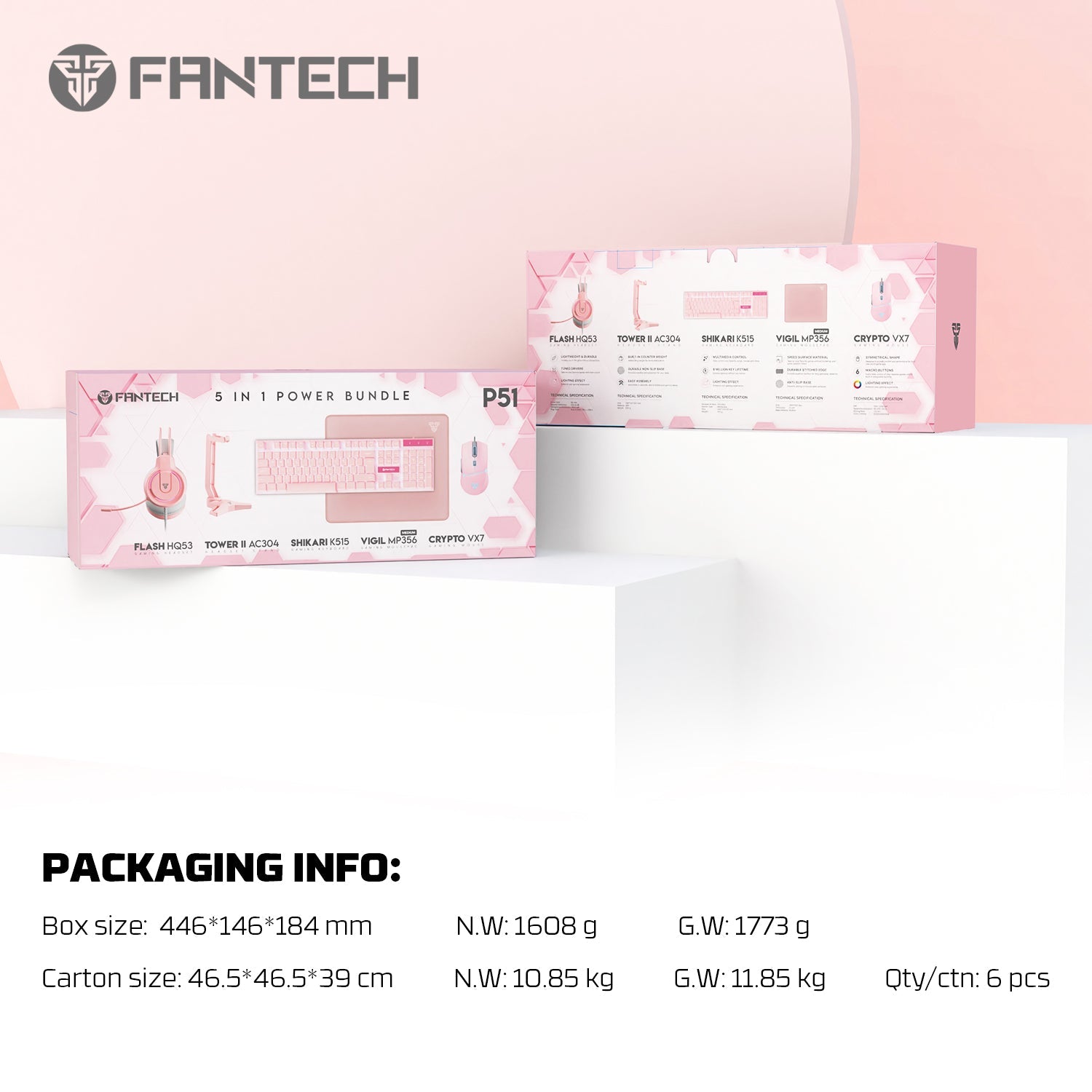 FANTECH P51 Power Bundle Gaming Keyboard and Mouse Keyboard