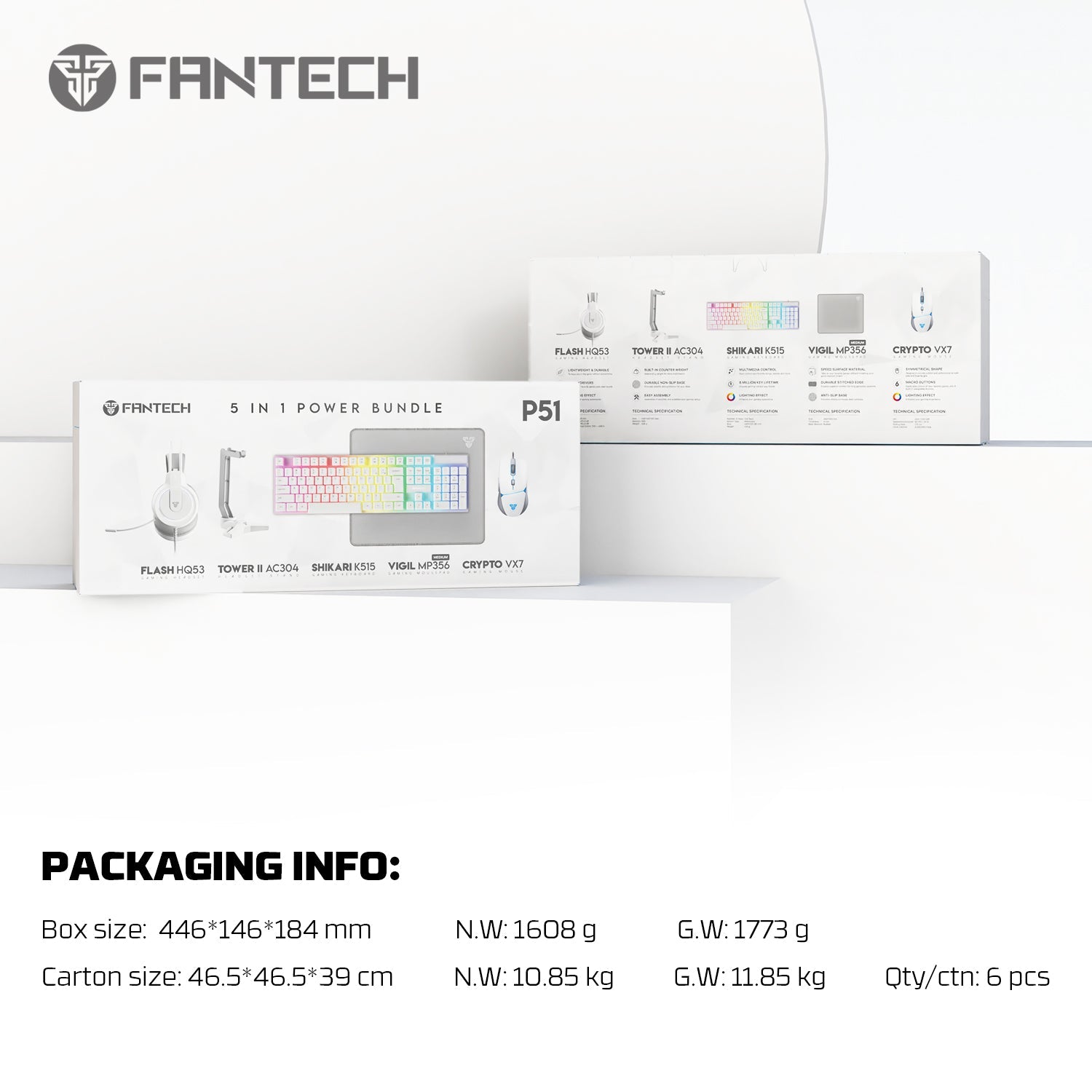 FANTECH P51 Power Bundle Gaming Keyboard and Mouse Keyboard