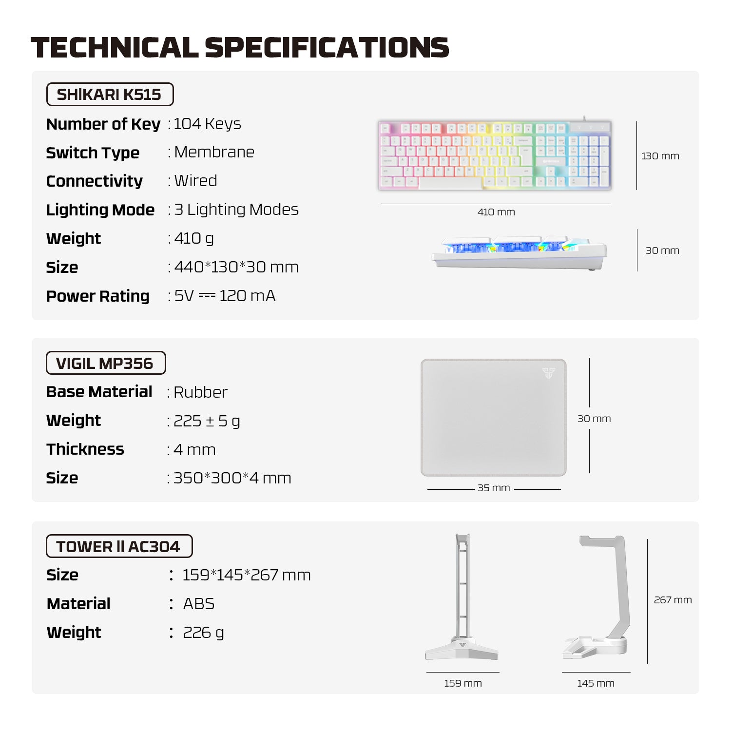 FANTECH P51 Power Bundle Gaming Keyboard and Mouse Keyboard