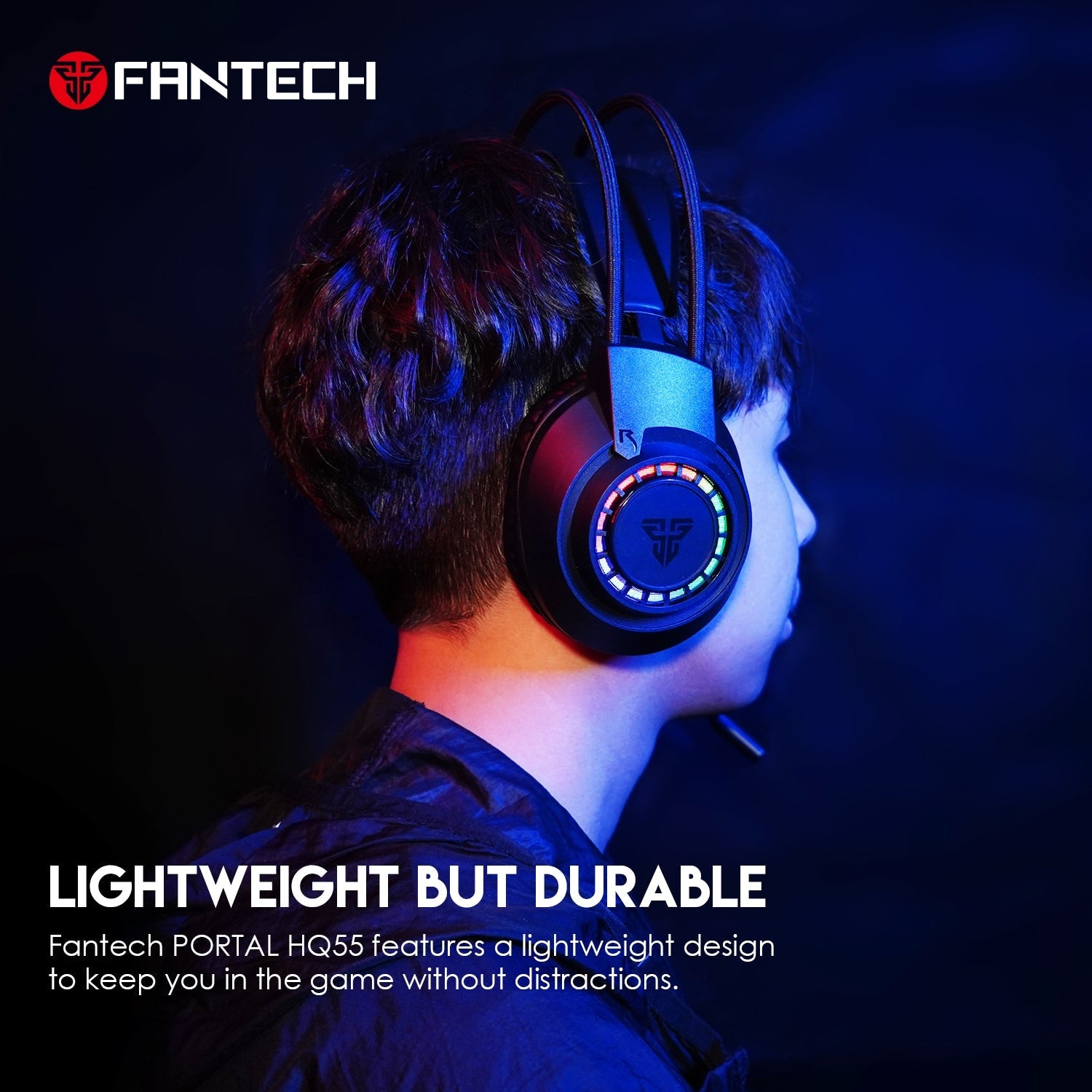 Fantech PORTAL HQ55 3.5mm Jack Headset Gaming RGB Audio 15 JOD