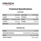 Fantech Smart RGB LED Strip Set SLS0203 + LA1ALS 3M Lightning 20 JOD