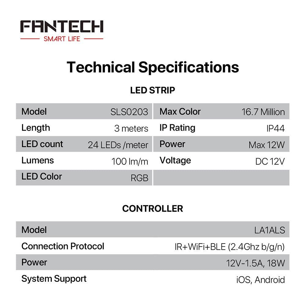 Fantech Smart RGB LED Strip Set SLS0203 + LA1ALS 6M Lightning 25 JOD