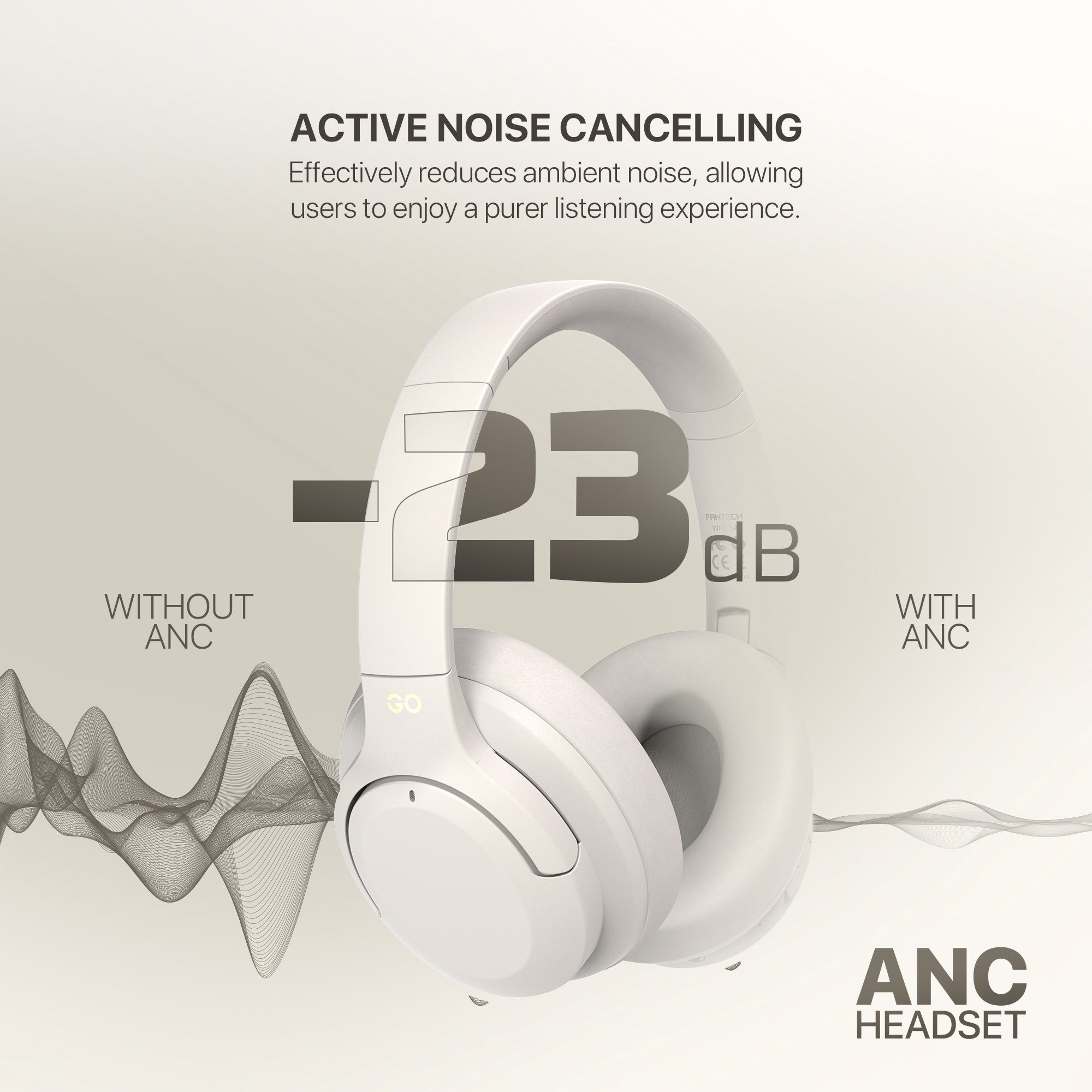 FANTECH WH05A GO VIBE ANC WIRELESS HEADSET BLACK Wireless Headset