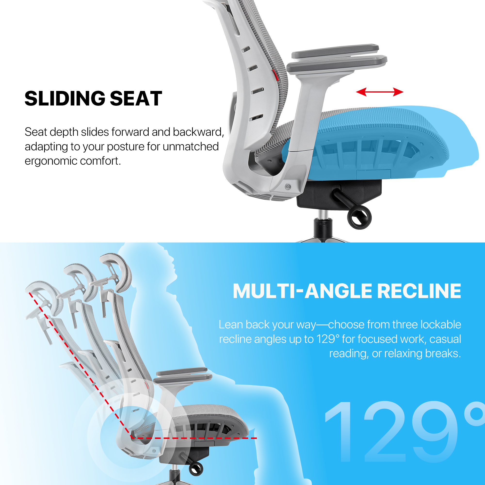 FANTECH OC1 PRO Ergonomic Office Chair White FANTECH OC1 PRO Ergonomic Office Chair White