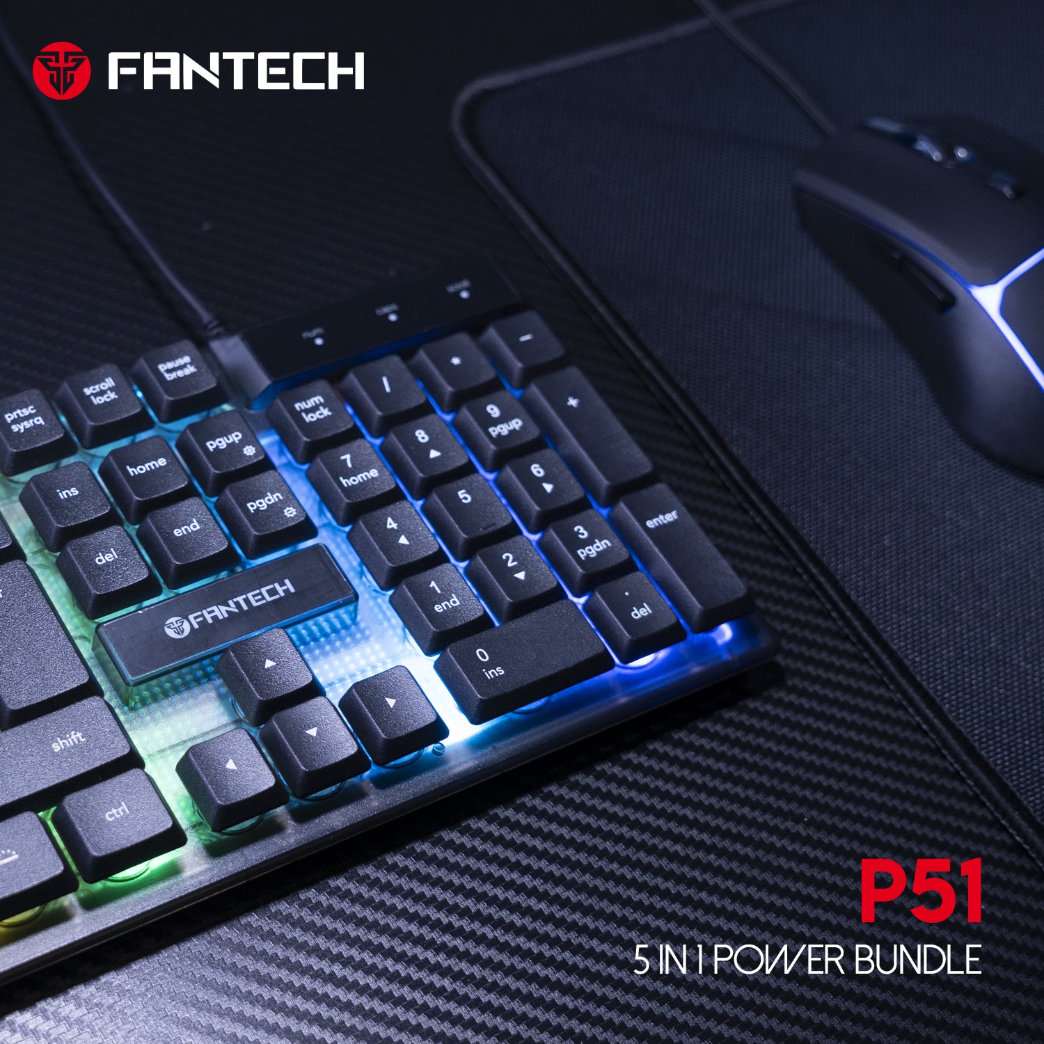 FANTECH P51 Power Bundle Gaming Keyboard and Mouse Bundle 30 JOD