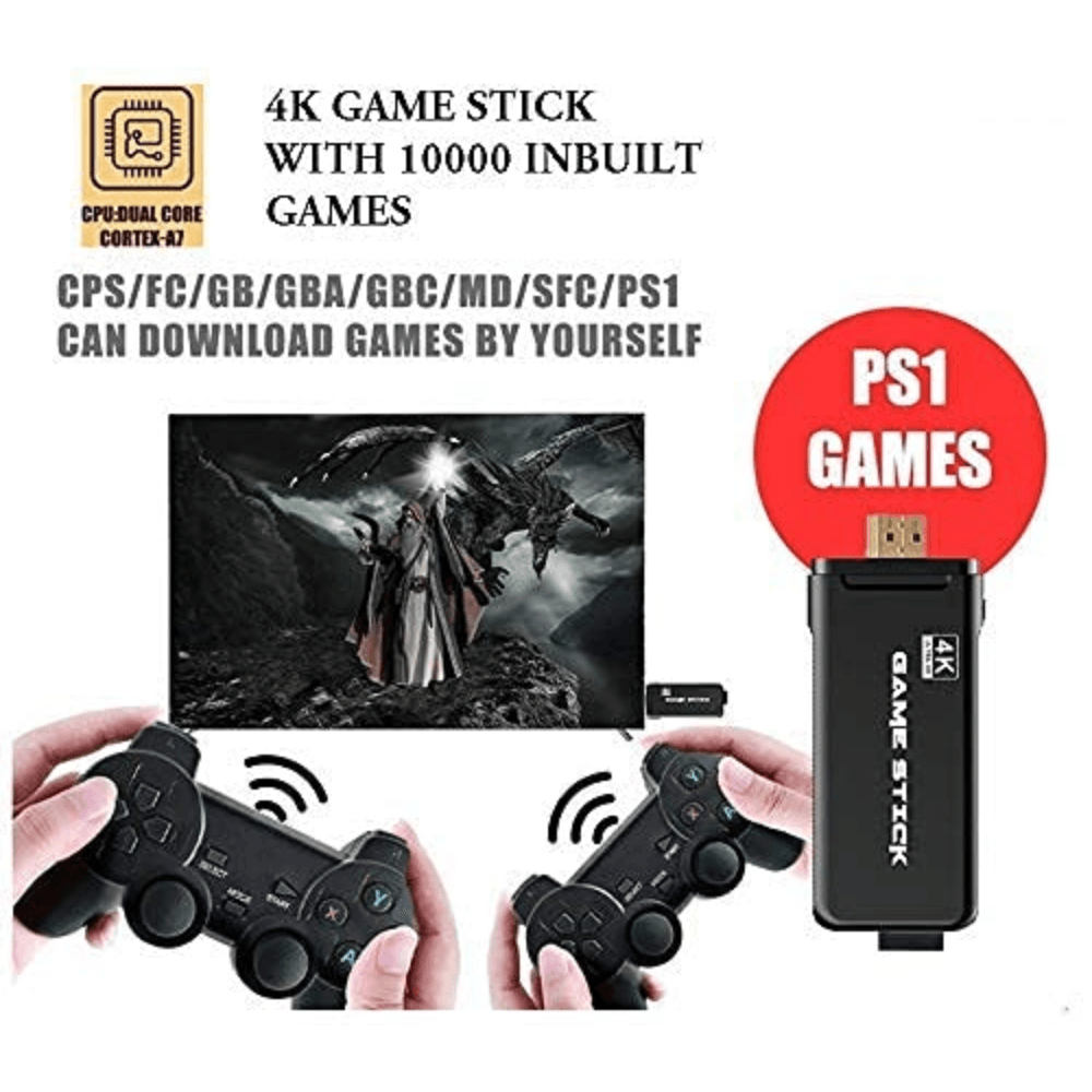 Games Wireless Controller Gamepad 10000 in 1 Game 4K Ultra HD Game Stick Console