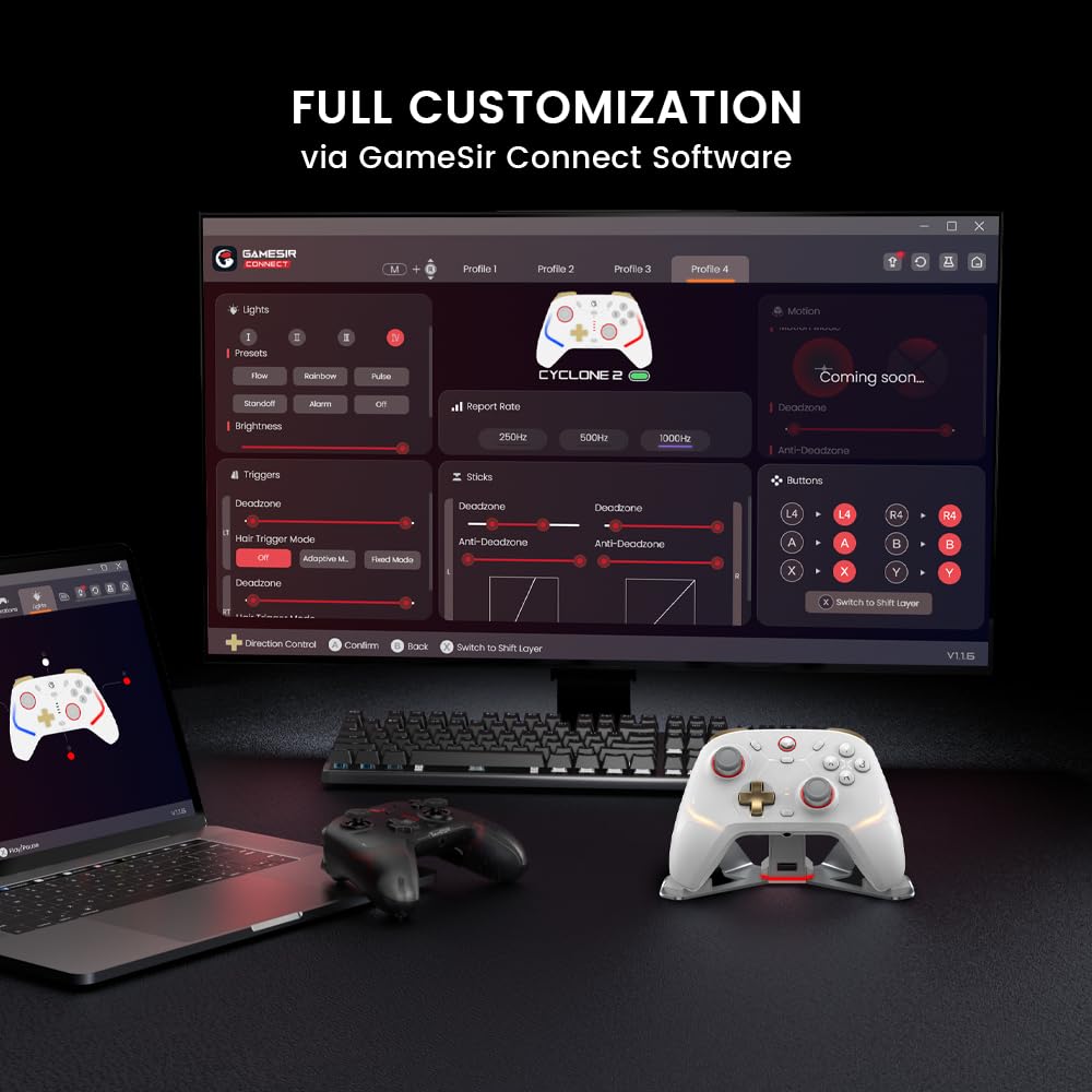 GameSir Cyclone 2 Wireless Controller 1000Hz Polling Rate TMR Joysticks