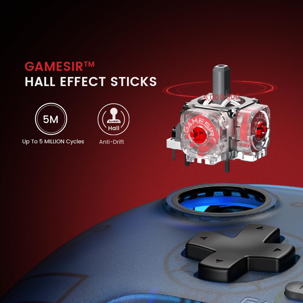 GameSir T7 Wired Controller with Hall Effect Joysticks Plug and Play Gaming