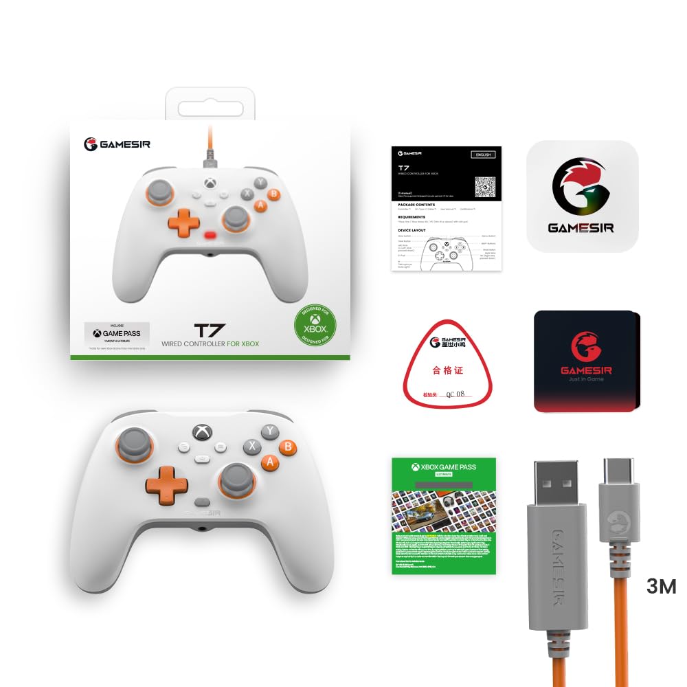 GameSir T7 Wired Controller with Hall Effect Joysticks Plug and Play Gaming