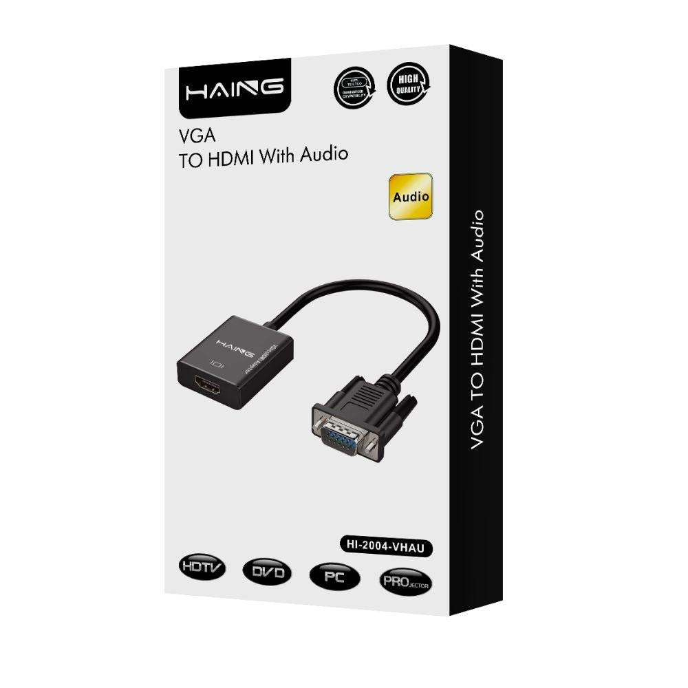HAING HIGH QUALITY VGA TO HDMI With Audio Cables & Chargers