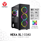 HEXA XL CG82 FULL TOWER CASE WITH FREE 4 PCS FRGB FAN Tower Case & Monitor 55