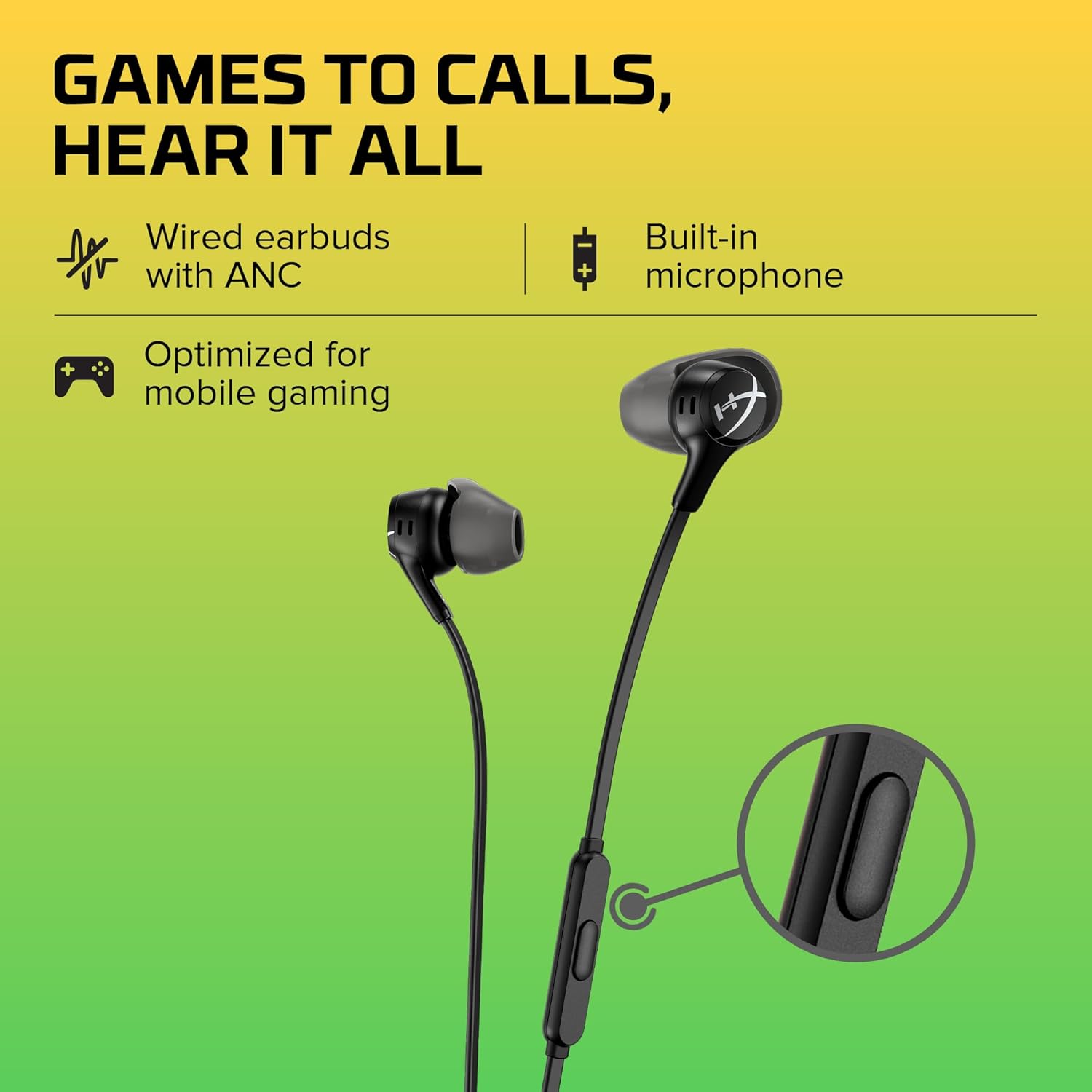 HyperX Cloud Earbuds II – 14mm Drivers Four Eartips Hard Shell Carrying Case