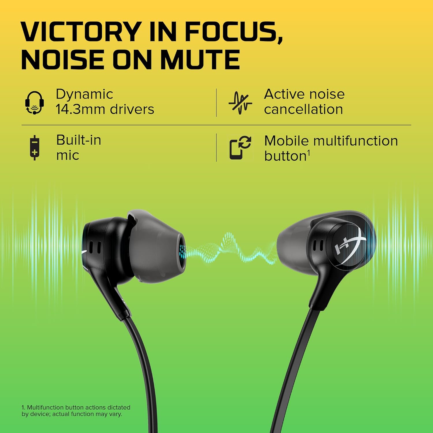 HyperX Cloud Earbuds II – 14mm Drivers Four Eartips Hard Shell Carrying Case