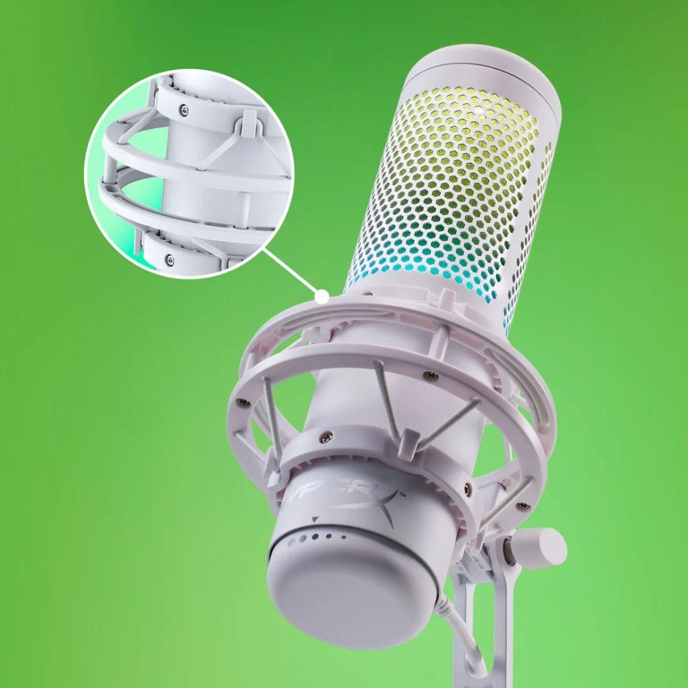 HyperX QuadCast S USB Microphone With RGB Lighting White Streaming