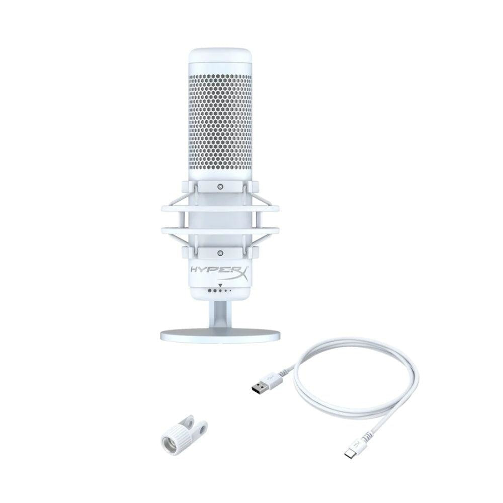 HyperX QuadCast S USB Microphone With RGB Lighting White Streaming