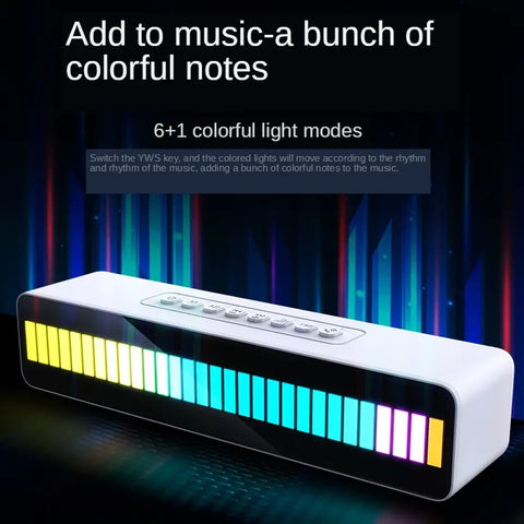 مكبر صوت M8 لاسلكي TWS بلوتوث، ضوء إيقاعي RGB LED