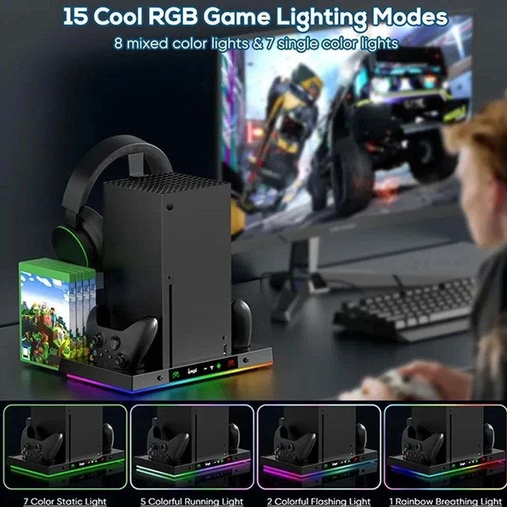 Ipega PG XBX023S Charging Dock For Xbox Series X RGB Cooling Fan Base Game