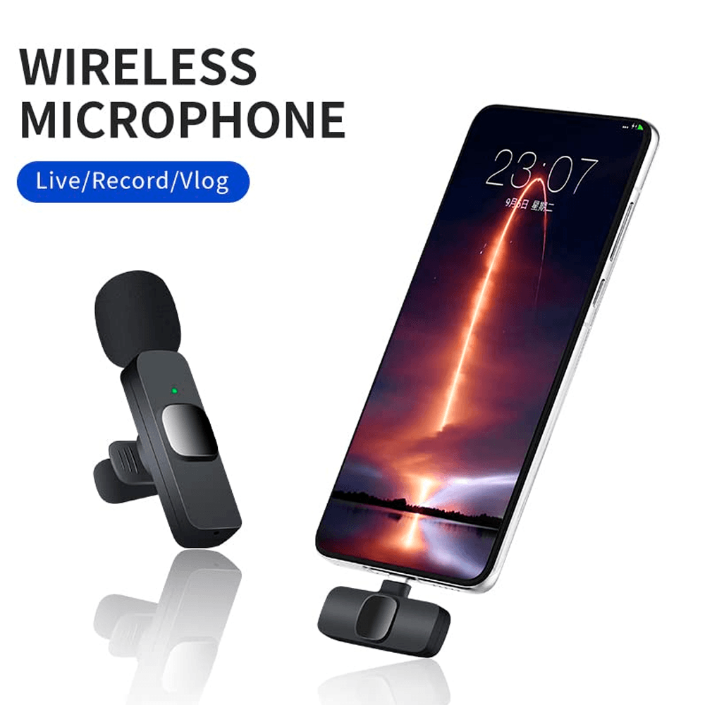 K8 Wireless Collar Mic iPhone/Android & Type C Streaming 18 JOD