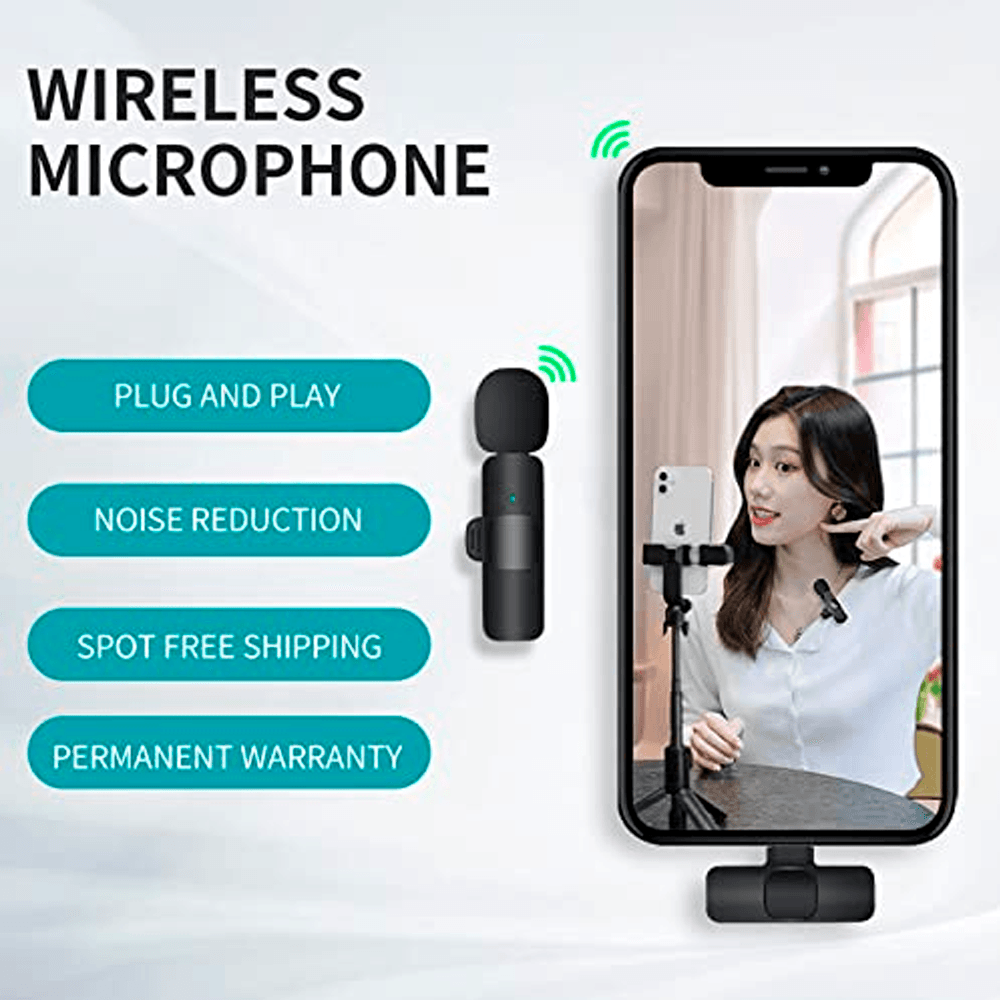 K8 Wireless Collar Mic iPhone/Android & Type C Streaming 18 JOD