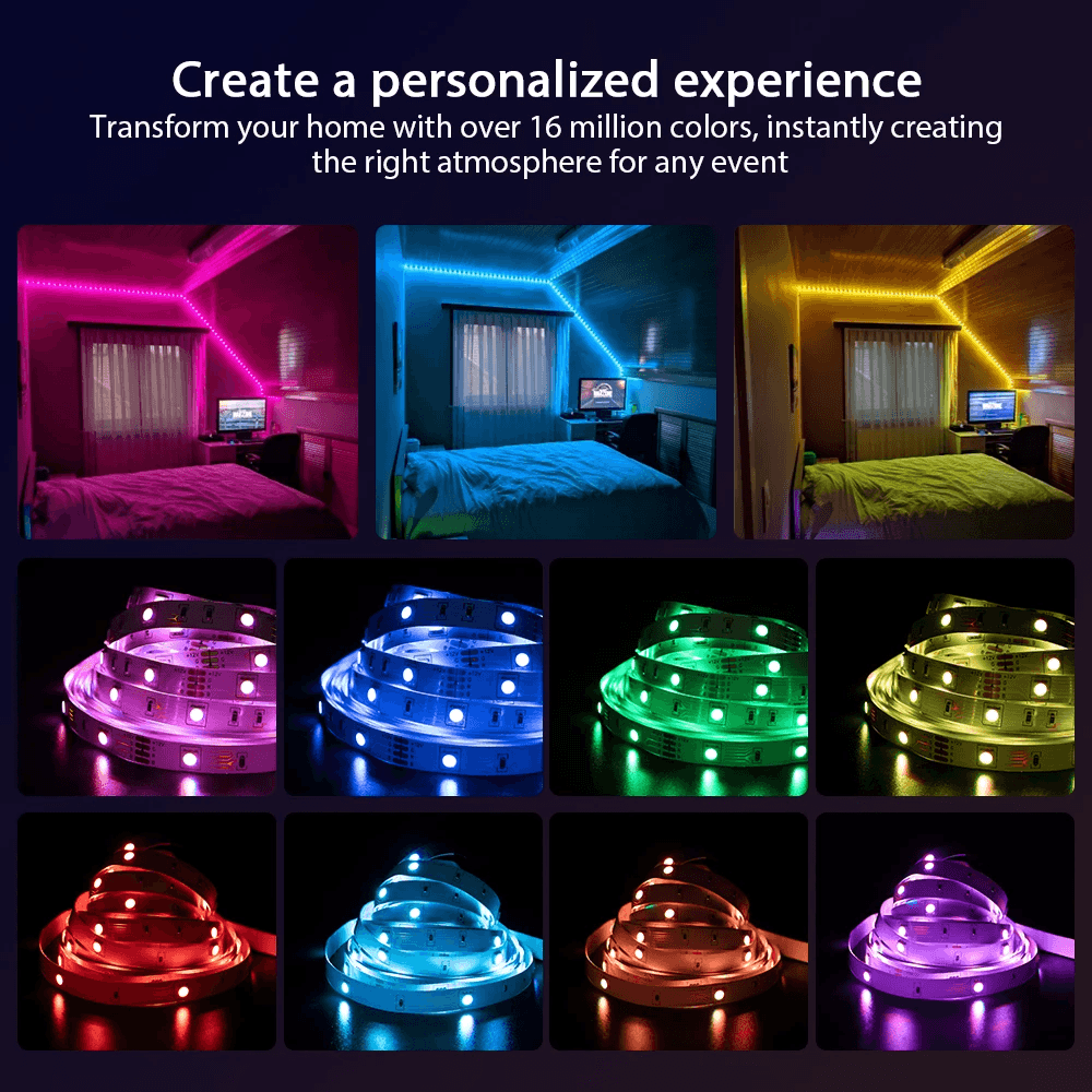 LED Strip Light RGB 5050 Flexible Ribbon With App Control Lightning