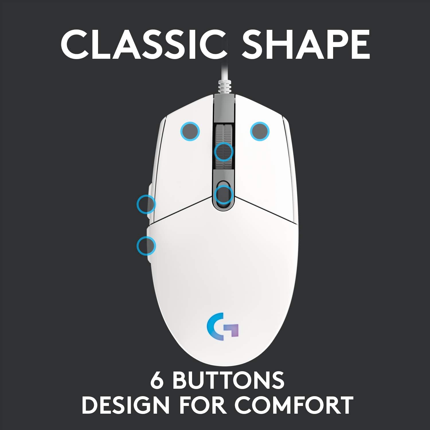 Logitech G102 Light Sync Gaming Mouse with Customizable RGB Lighting 6
