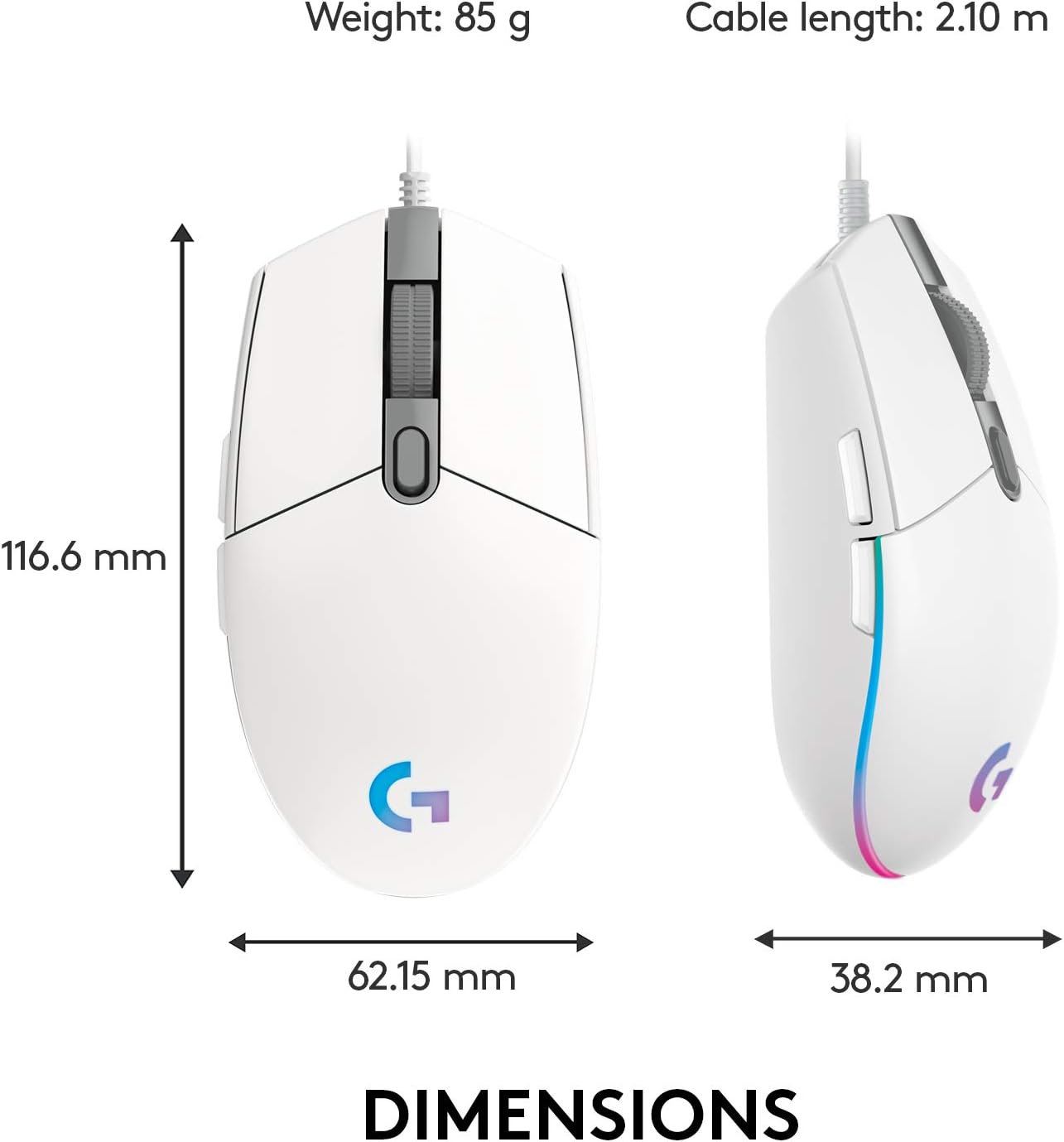 Logitech G102 Light Sync Gaming Mouse with Customizable RGB Lighting 6