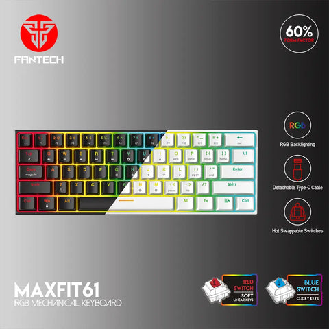 FANTECH MAXFIT61 MK857 RGB إصدار الفضاء لوحة المفاتيح الميكانيكية