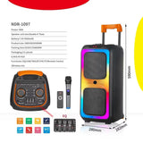 NDR-1097 High Quality Professional Sound EQ Party Portable Wireless Trolley 6000W Peak Value High Power Big Bluetooth Speakers