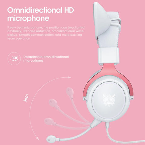ONIKUMA X10 Pink Cat Ears Gaming Headset