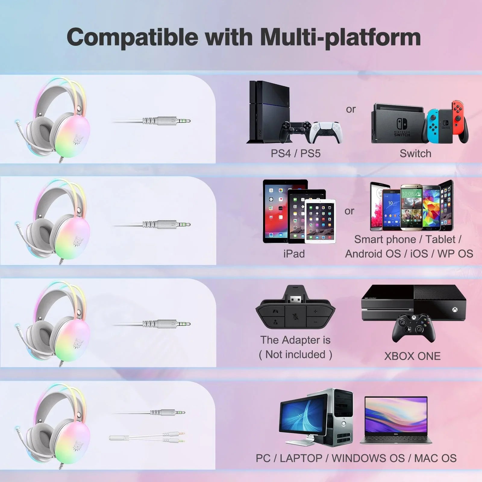 ONIKUMA X25 RGB Gaming Headset Audio