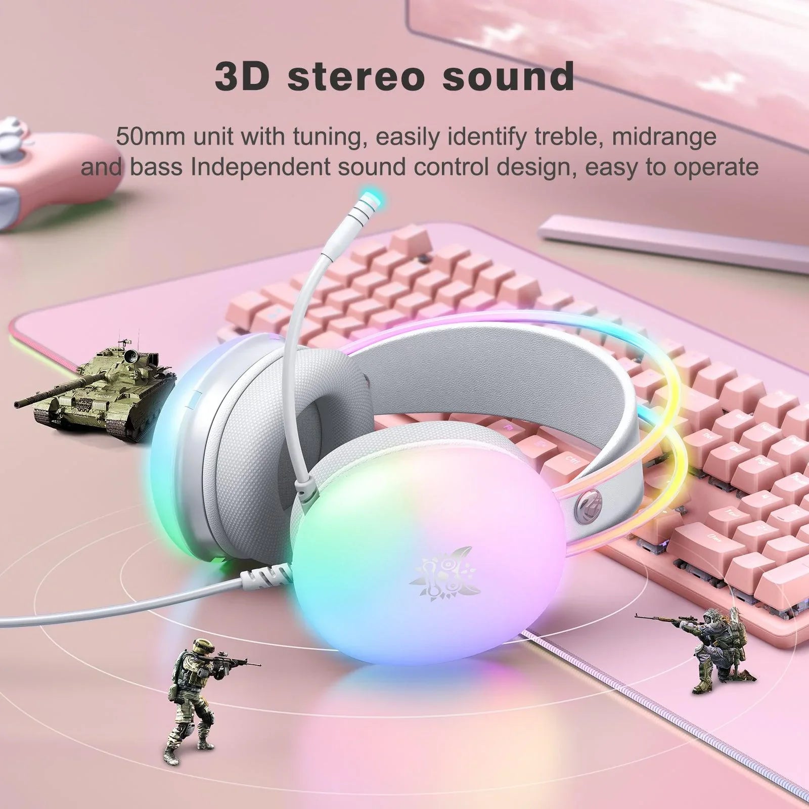 ONIKUMA X25 RGB Gaming Headset Audio
