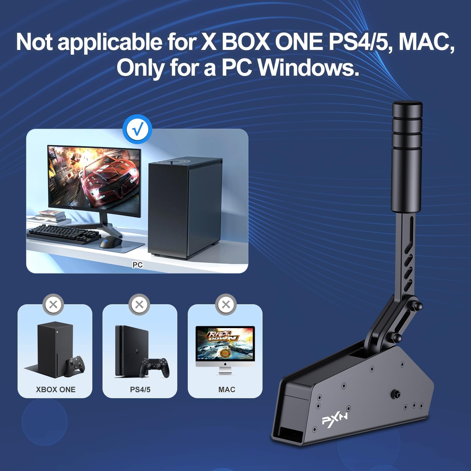 PXN USB PC Handbrake HBS16Bit Hall Sensor Linear Sim Handbrake for Racing Games