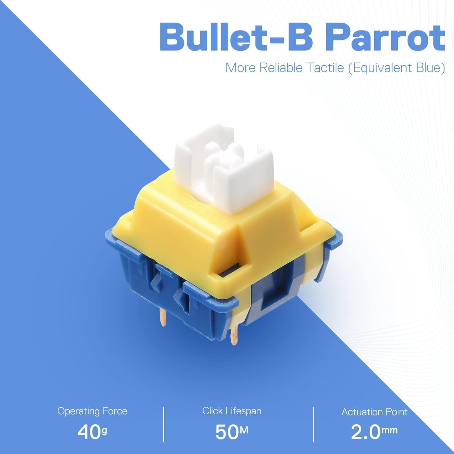 Redragon A113 Bullet B Tactile Mechanical Switch 3 Pin Plate Mounted Blue