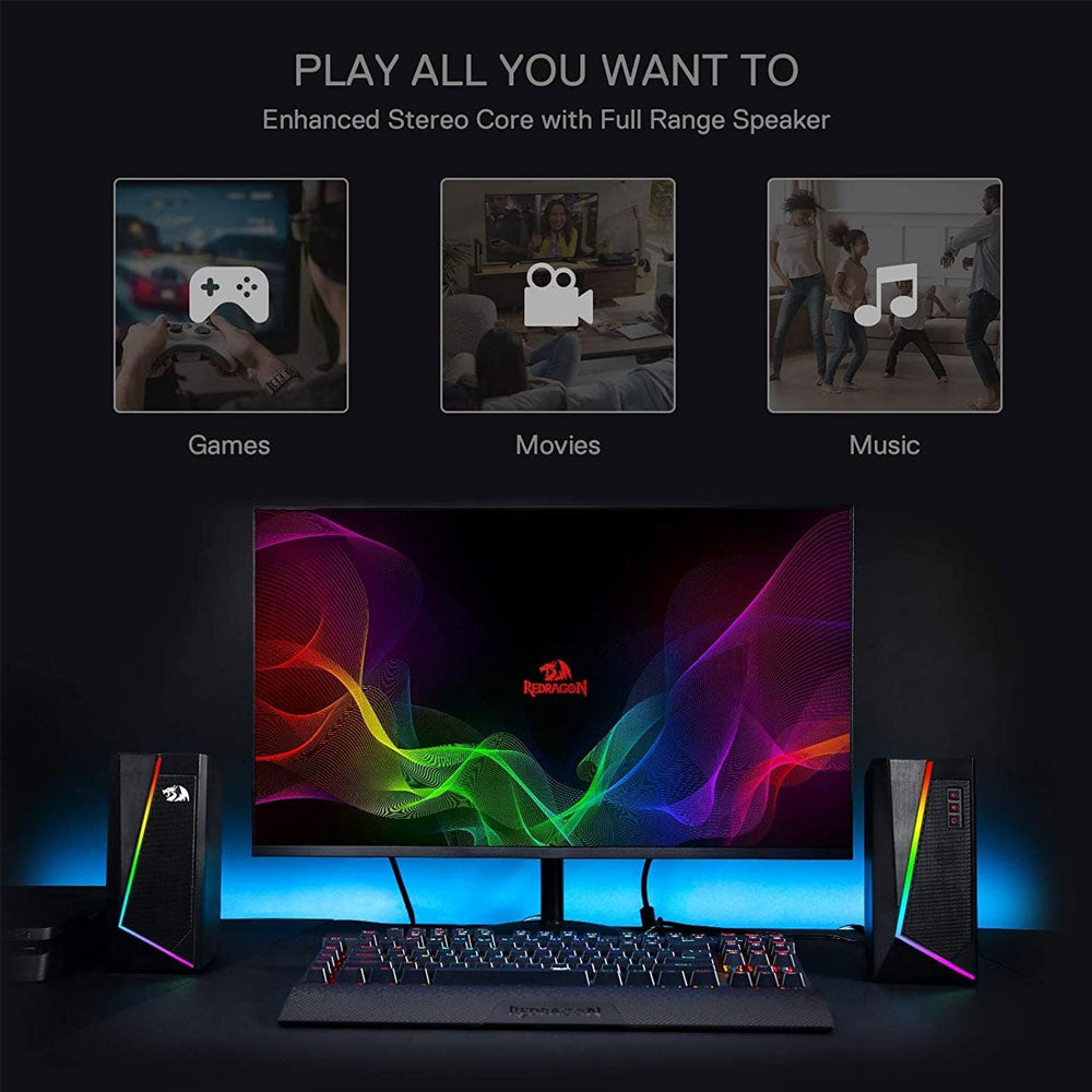 Redragon ANVIL GS520 RGB Desktop Speakers Audio