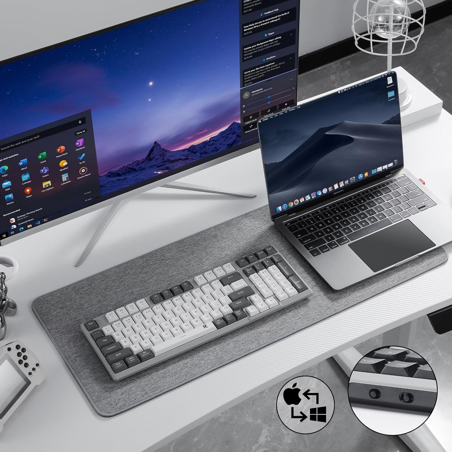 Redragon BK7114 Low Profile Wireless Computer Keyboard 98 Keys Slim Office PC
