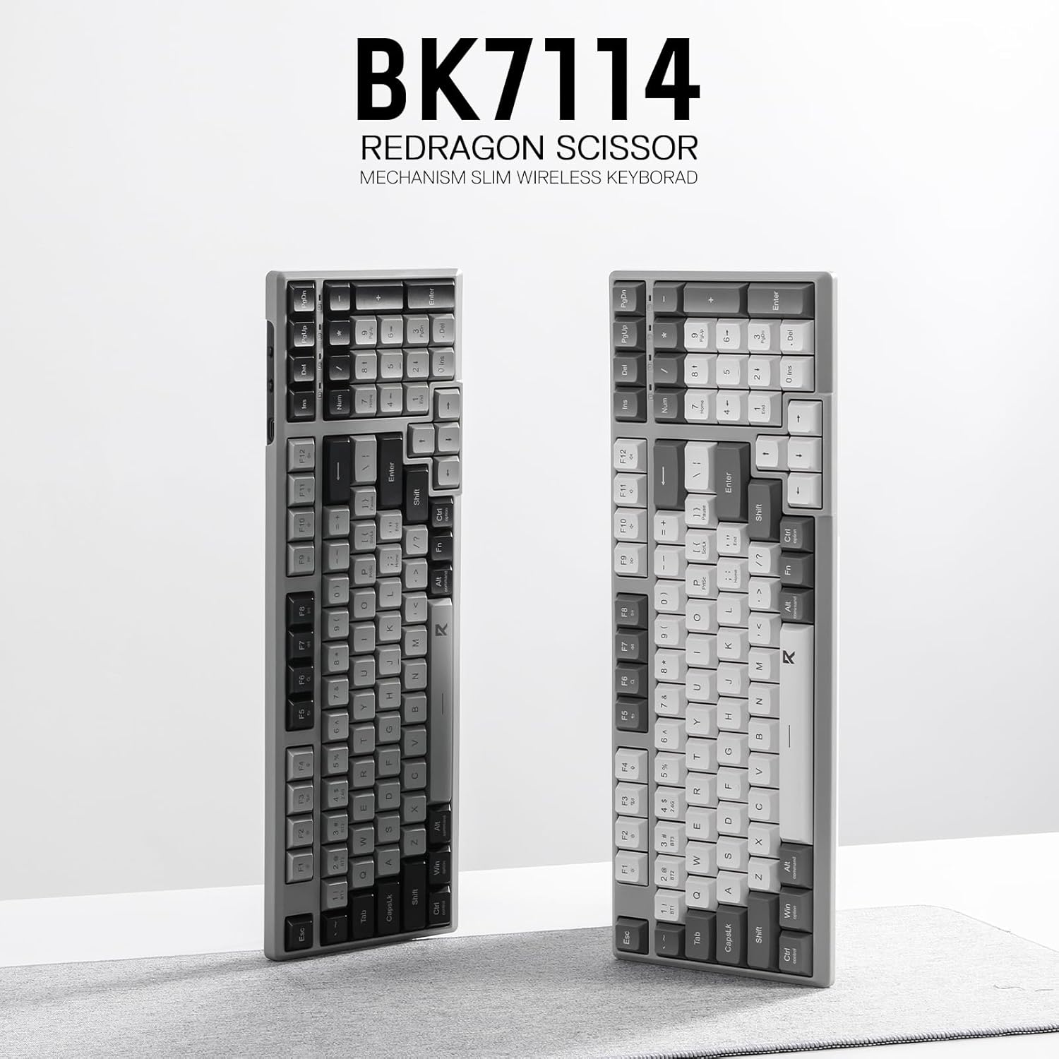 Redragon BK7114 Low Profile Wireless Computer Keyboard 98 Keys Slim Office PC