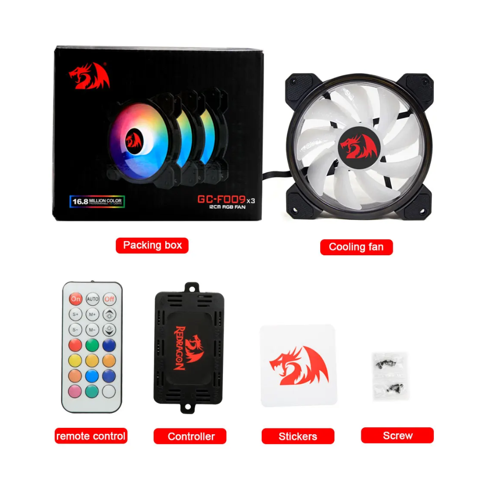 Redragon GC F009 PC Cooling Fan Coolers & Power Supply