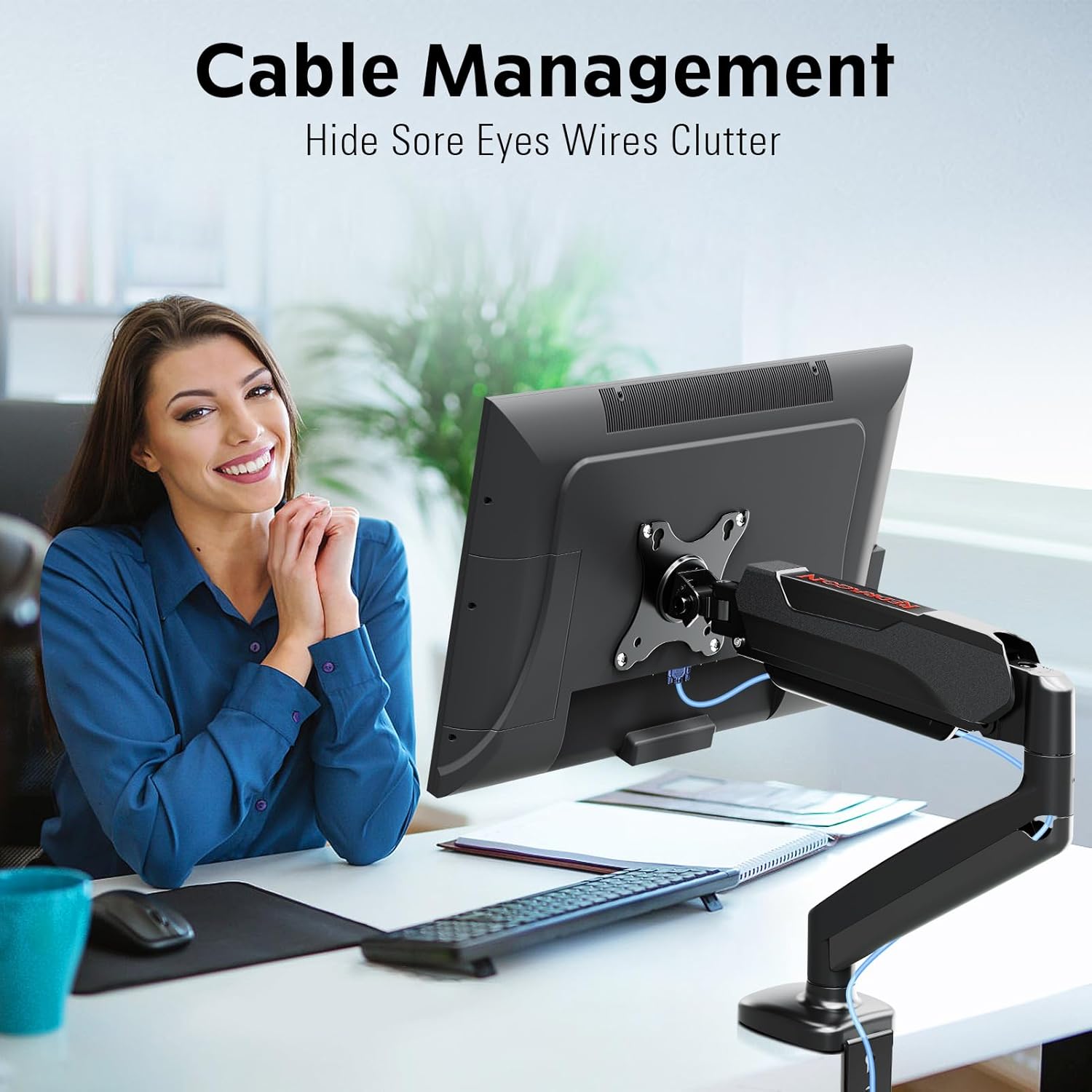 Redragon GMK914 Single Monitor Mount Stand Gas Spring Adjustable Arms with VESA