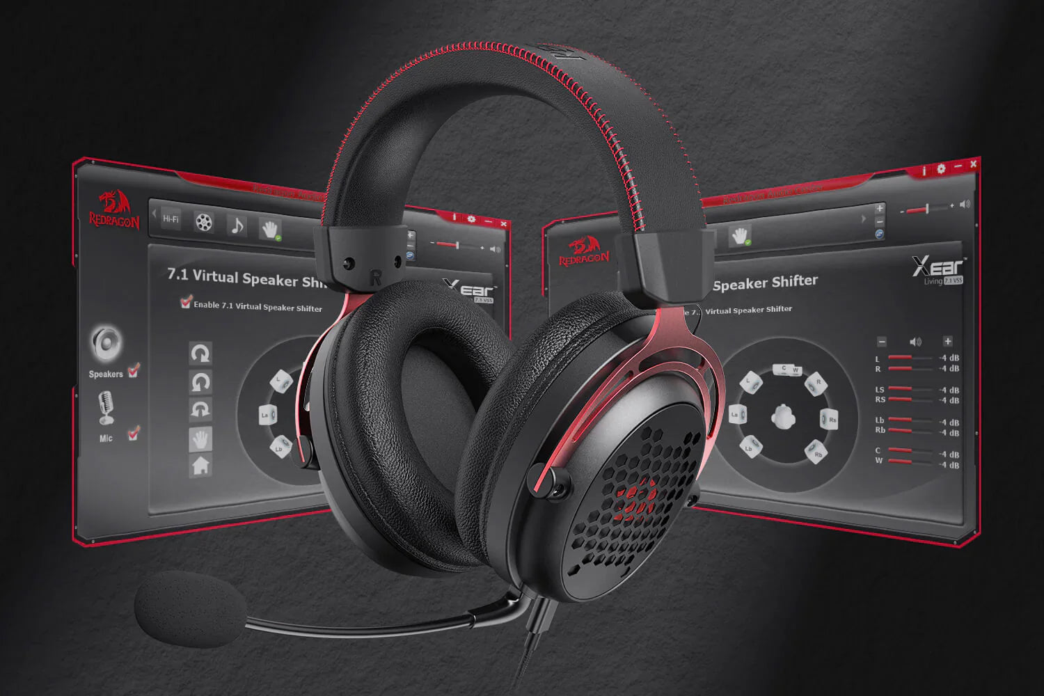 Redragon H386 Diomedes USB Gaming Headset – 7.1 Surround Sound (Black) Wireless