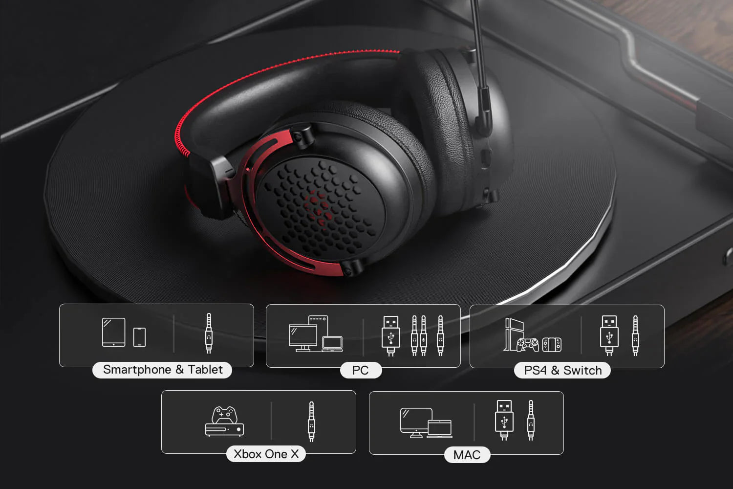 Redragon H386 Diomedes USB Gaming Headset – 7.1 Surround Sound (Black) Wireless
