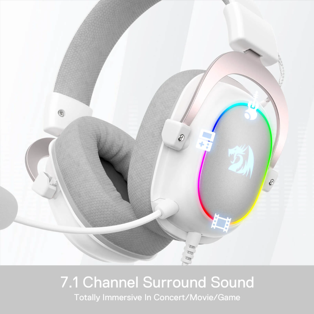 Redragon H510 ZEUS X RGB White Wired Gaming Headset Headset 3.5