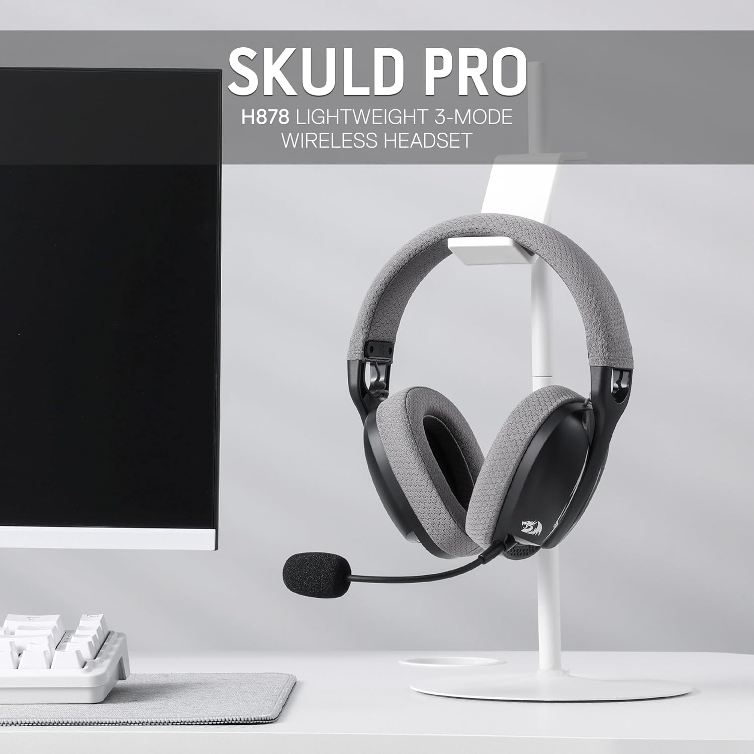 Redragon H878 3 Mode Wireless Blue Lighting Gaming Headset Lightweight 7.1